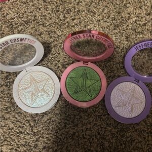 Jeffree Star Highlighter Trio - White, Green, Purple